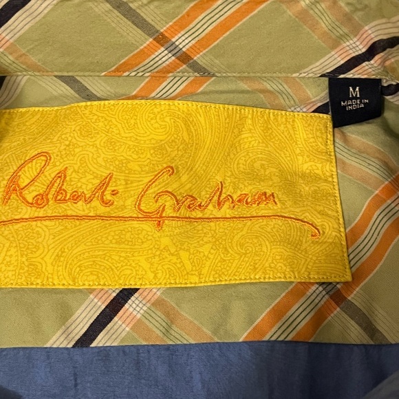 Robert Graham Blue Print Button-Up Shirt, size M - Picture 10 of 12